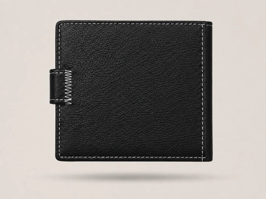 Dos du portefeuille noir en cuir pour homme avec fermeture Jinbaolai