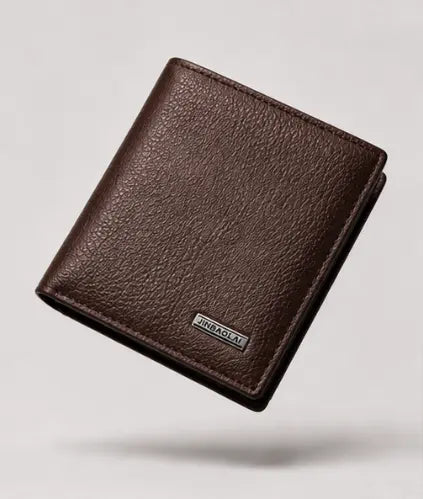 Portefeuille Jinbaolai marron en cuir pour homme photo principale